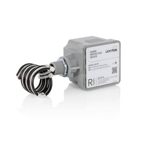 Leviton Type 1 Surge Protective Panel, Residential Home Surge Protection, 120/240 VAC, Split Phase, 36kA per Phase, R2120-B SPD