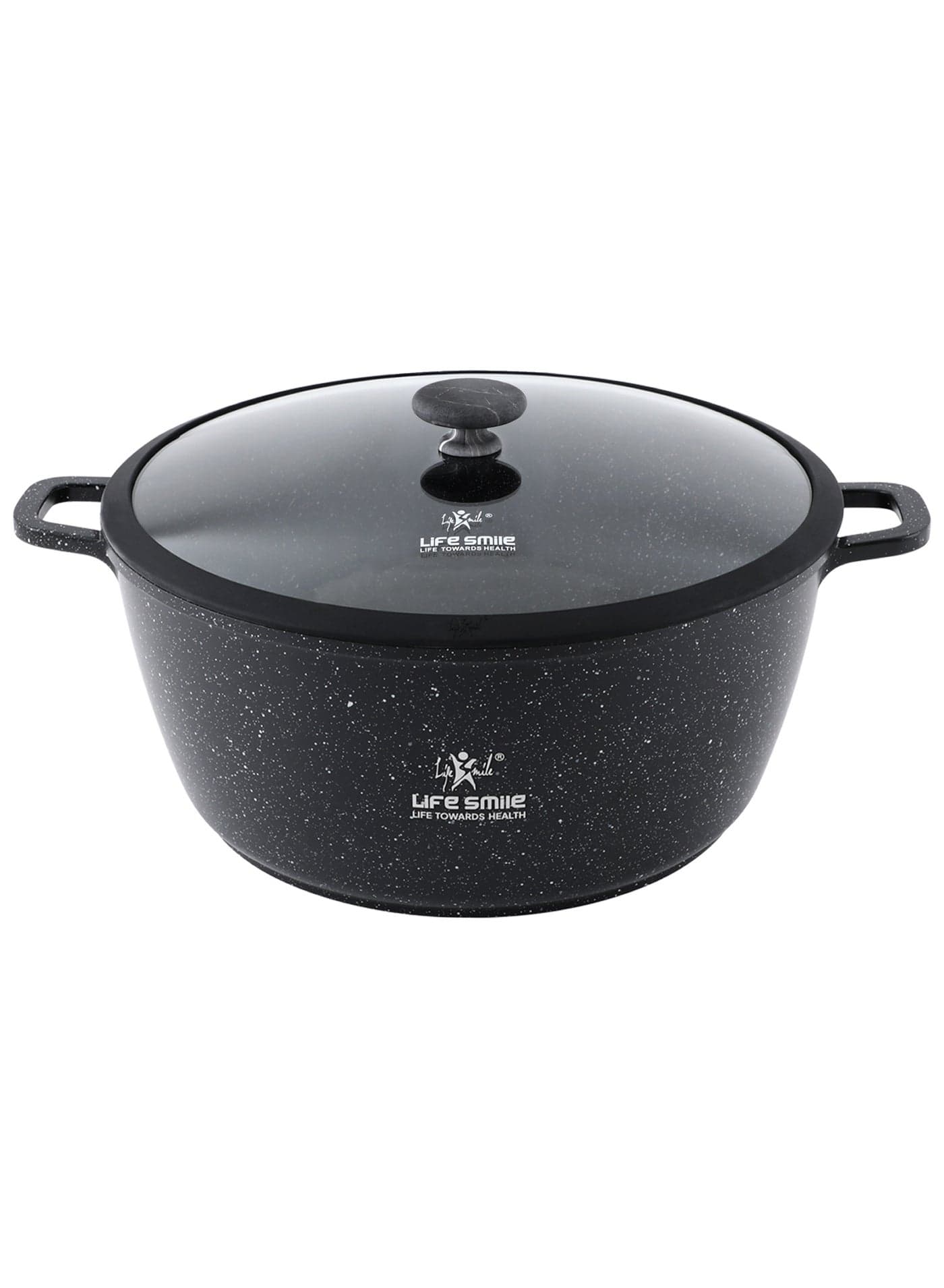 Lifesmile 40cm Aluminium Granite Nonstick Soup Pot with Lid – Induction Base, Extra Large Capacity, Easy Clean, 19.5L