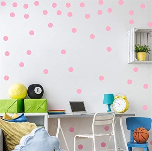 Baby Pink Dot Stickers Wall Decal Dots 1Inch 240pcs Matte Baby Pink