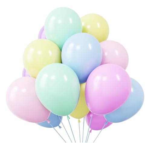 KBZVNAF Pastel Balloons Latex Party Balloons 50 Pack 12 inch Helium Multicolor Macaron Balloons for Baby Shower Birthday Wedding Rainbow Party Decorations