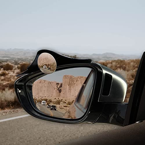 AutoBizarre Bat Shaped 2 in 1 Car Rear View Mirror Rain Eyebrow Weatherstrip Auto Mirror Rain Shield in Carbon Fiber Finish with Adjustable Blind Spot Mirror Set of 2 pcs Compatible with All Cars