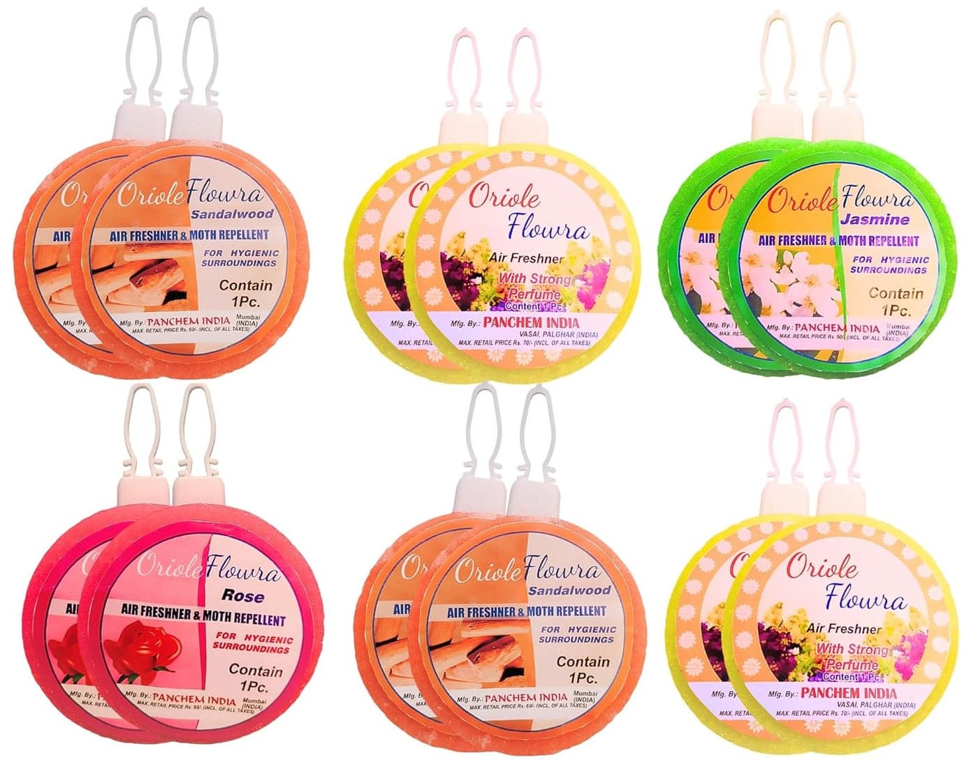 ORIOLE FLOWRA Bathroom Freshener For Toilet Washroom Air Smell Fresheners Perfume Packets Automatic Room Fragrance Blocks longlasting Pack of 3