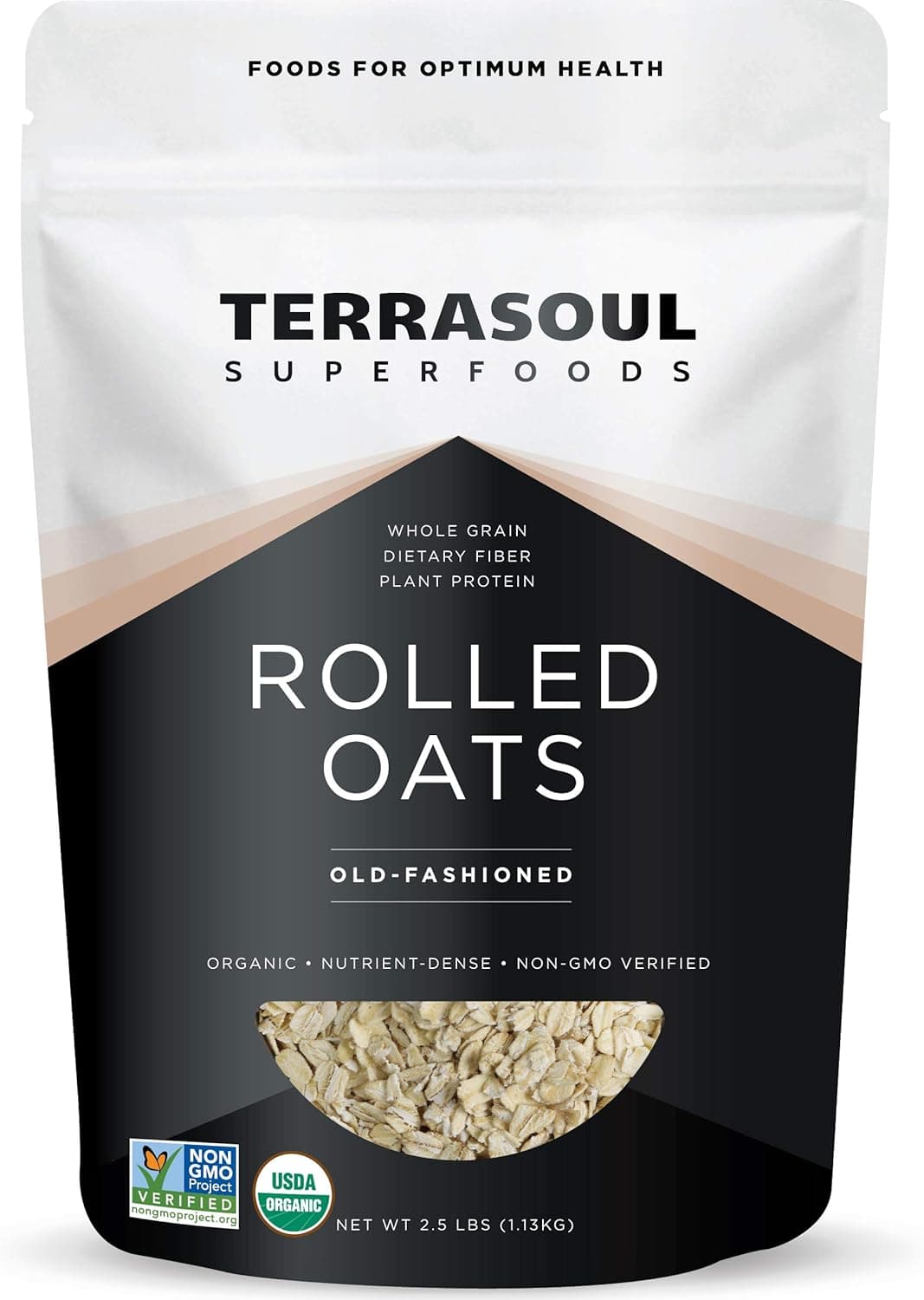 Terrasoul Superfoods Organic Rolled Oats - Gluten-Free Old-Fashioned Whole Grain, 1.15 kg