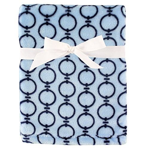 Hudson Baby Unisex Baby Silky Plush and Coral Fleece Blanket, Links, 30x40 inches