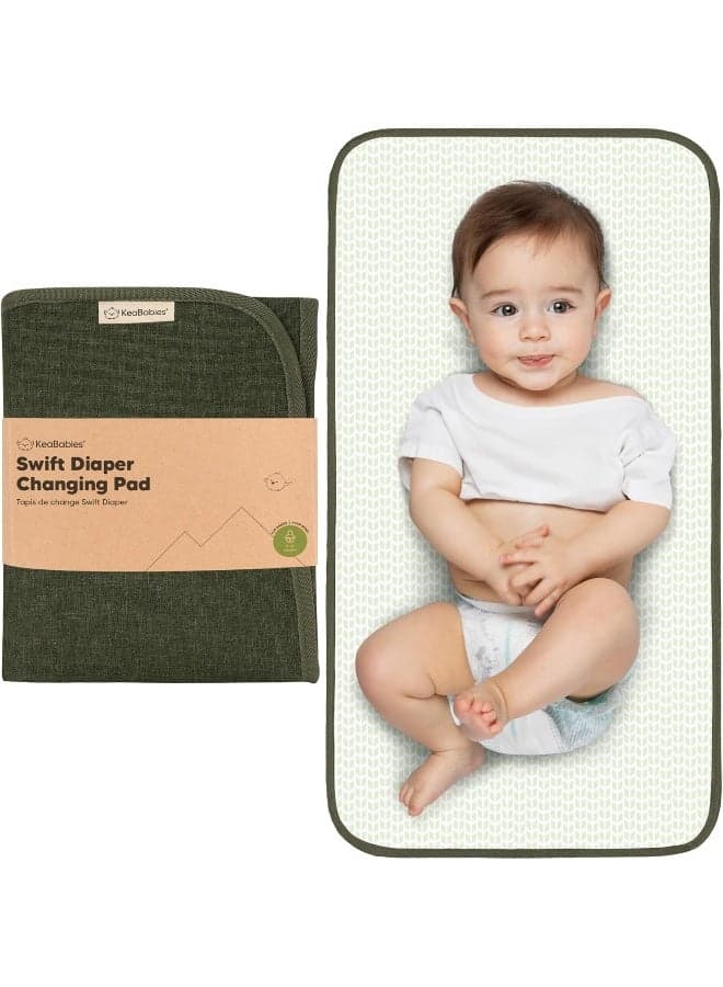 KeaBabies Portable Diaper Changing Pad - Waterproof Foldable Baby Changing Mat - Travel Diaper Change Mat - Lightweight Changing Pads for Baby - Baby Changer - Machine Washable
