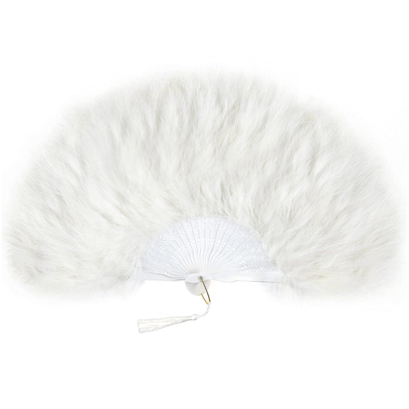 BABEYOND Marabou Feather Fan 20s Vintage Folding Fan Flapper Hand Fan for Costume Dancing Show Tea Party Wedding Decoration Off White