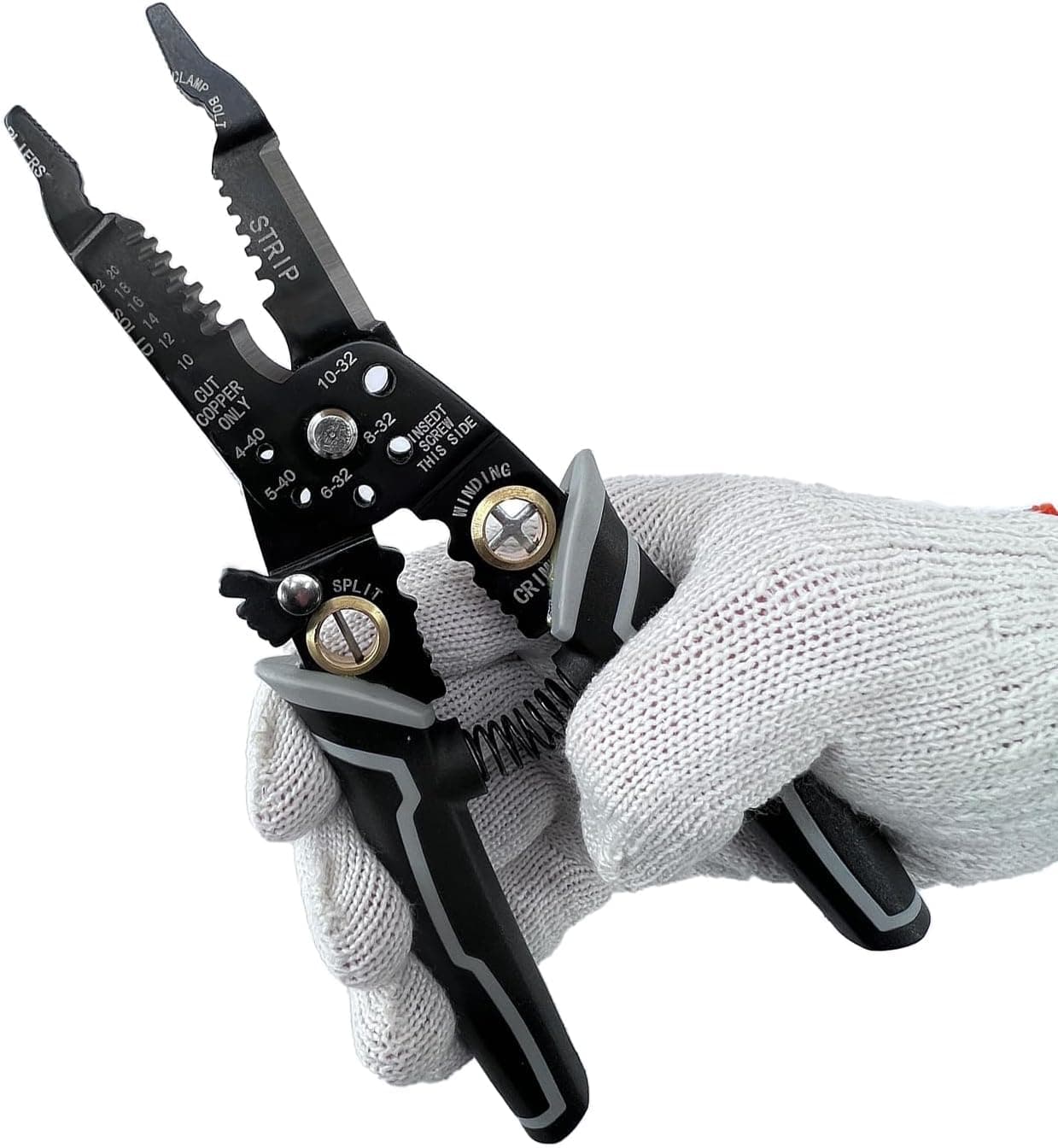 Zorzel Multifunctional Wire Cutter and Stripper 9in1 Wire Stripper Iron Copper Wire Cutter Cable Cutter Wire Crimping Pliers Clamper Splitting Winding Electrician Tool