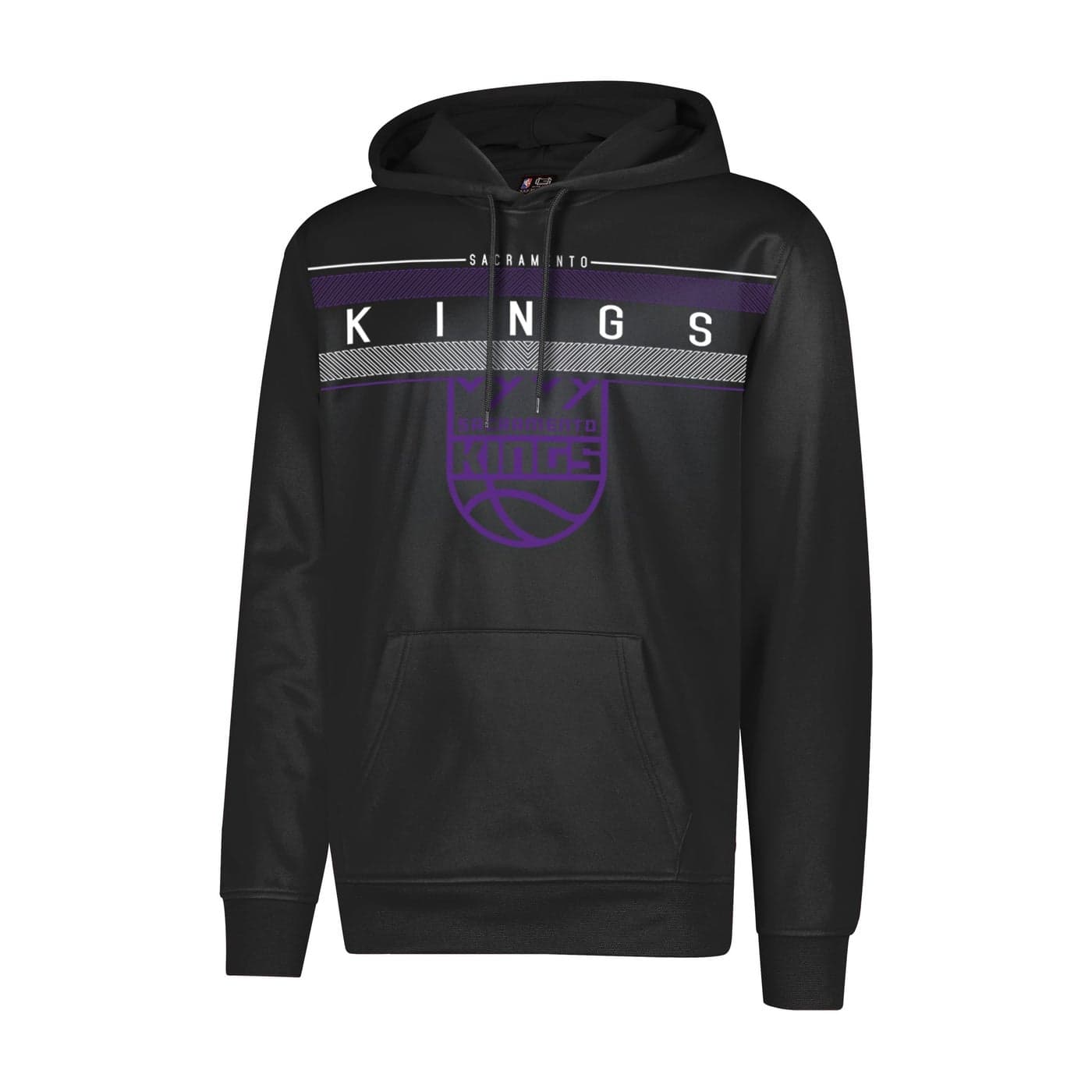 Ultra Game NBA Official Mens Super Soft Midtown Hoodie Pullover Sweatshirt Unisex Sacramento Kings Black Medium