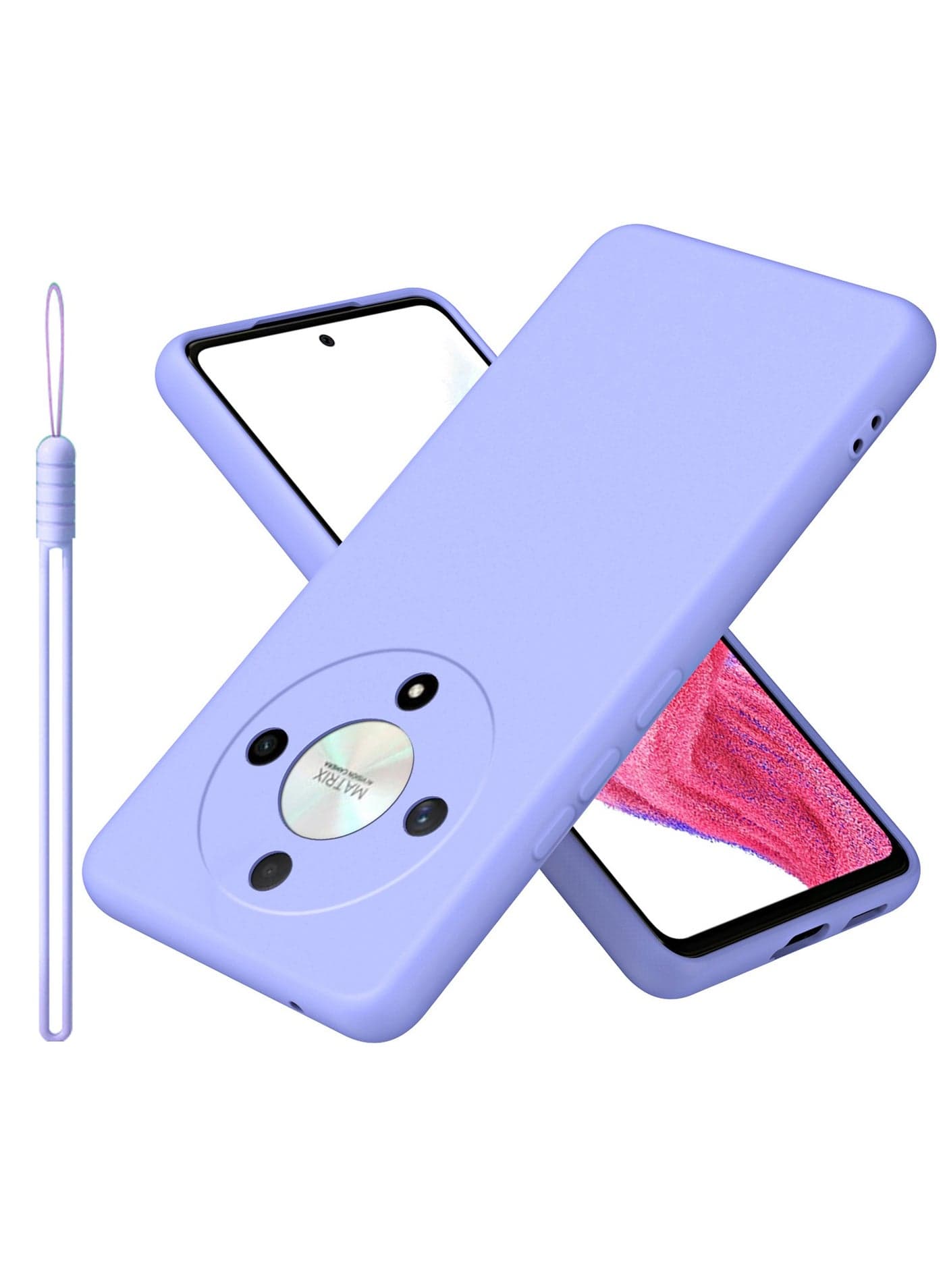 Slim Liquid Silicone Protective Case for For Honor X9b 5G Purple