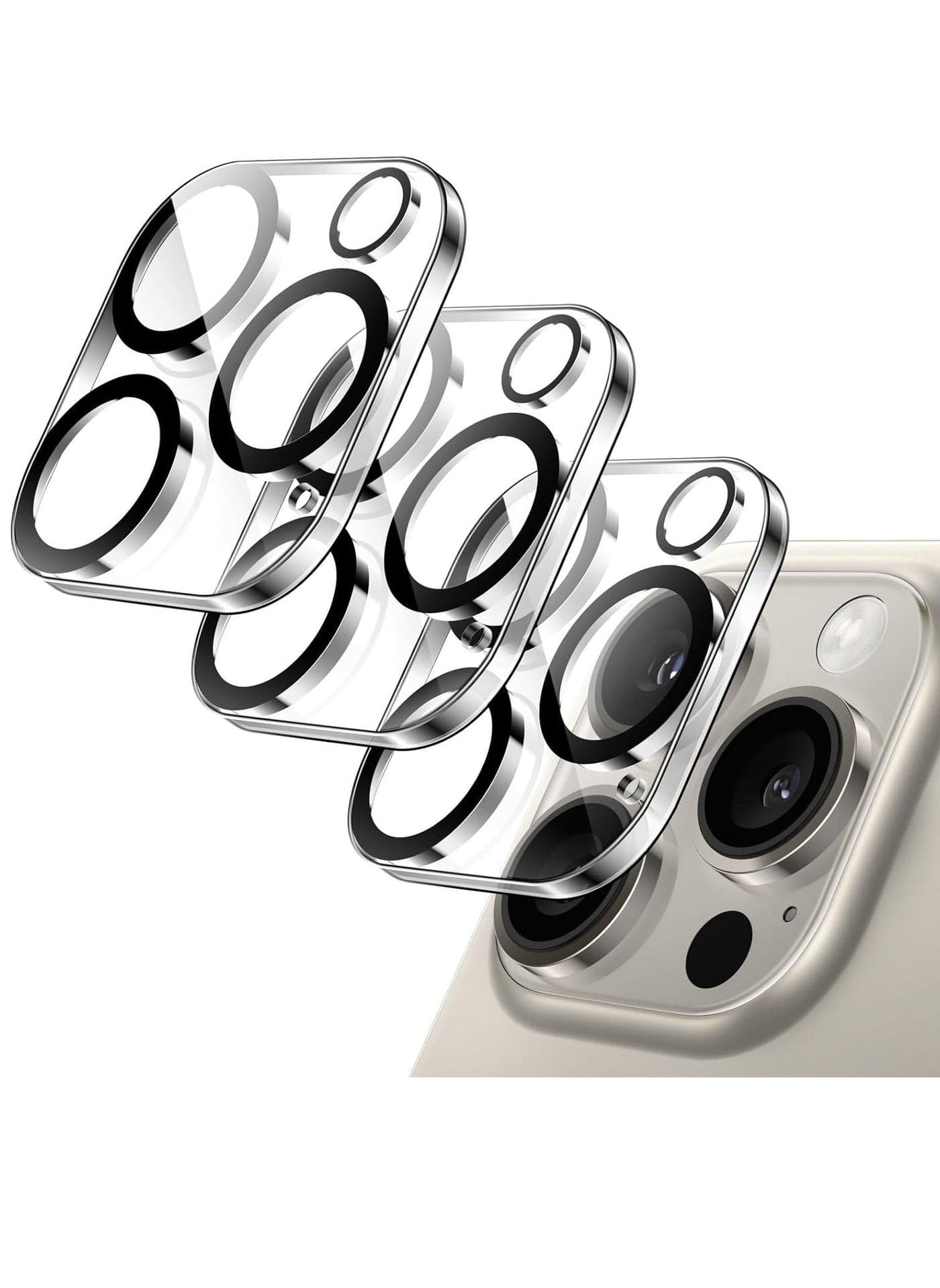 3-Pack Camera Lens Protector for iPhone 16 Pro (6.3-Inch) & iPhone 16 Pro Max (6.9-Inch) – 9H Tempered Glass, Anti-Scratch, Case Friendly, HD Clear, Night Shot Compatible