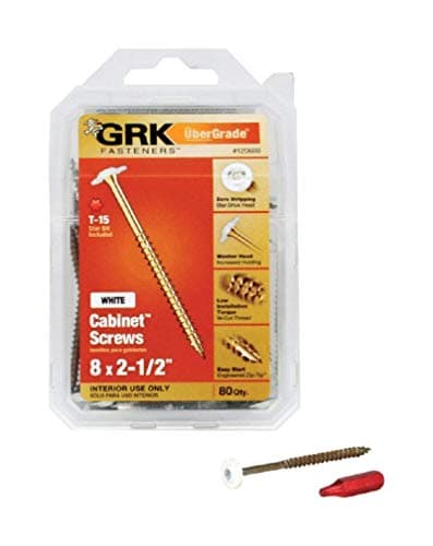 GRK Fasteners 120660 White Cabinet #8 x 2-1/2" Screws 80CT
