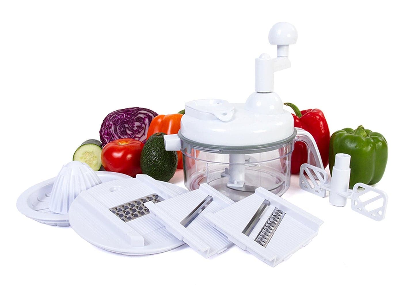 Ultra Chef Express Food Chopper 7 in 1 Chopper Mixer Blender Whipper Slicer Shredder Julienne and Juicer