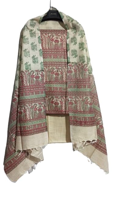 HAIDER ALI AND SONS Cotton Silk Screen Print Unstitched Suit Set for Women with Dupatta | Salwar Suit Dress Material for Women & Girls | (RED) (RED 1)