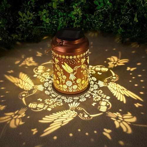 Mothers Day Gifts for Mom Hummingbird Solar Lanterns Outdoor Waterproof Garden Decor Birthday Gifts for Women Men Mom Hanging Solar Lights Metal Decoration Outside for Yard,Patio,Backyard,Porch,Easter