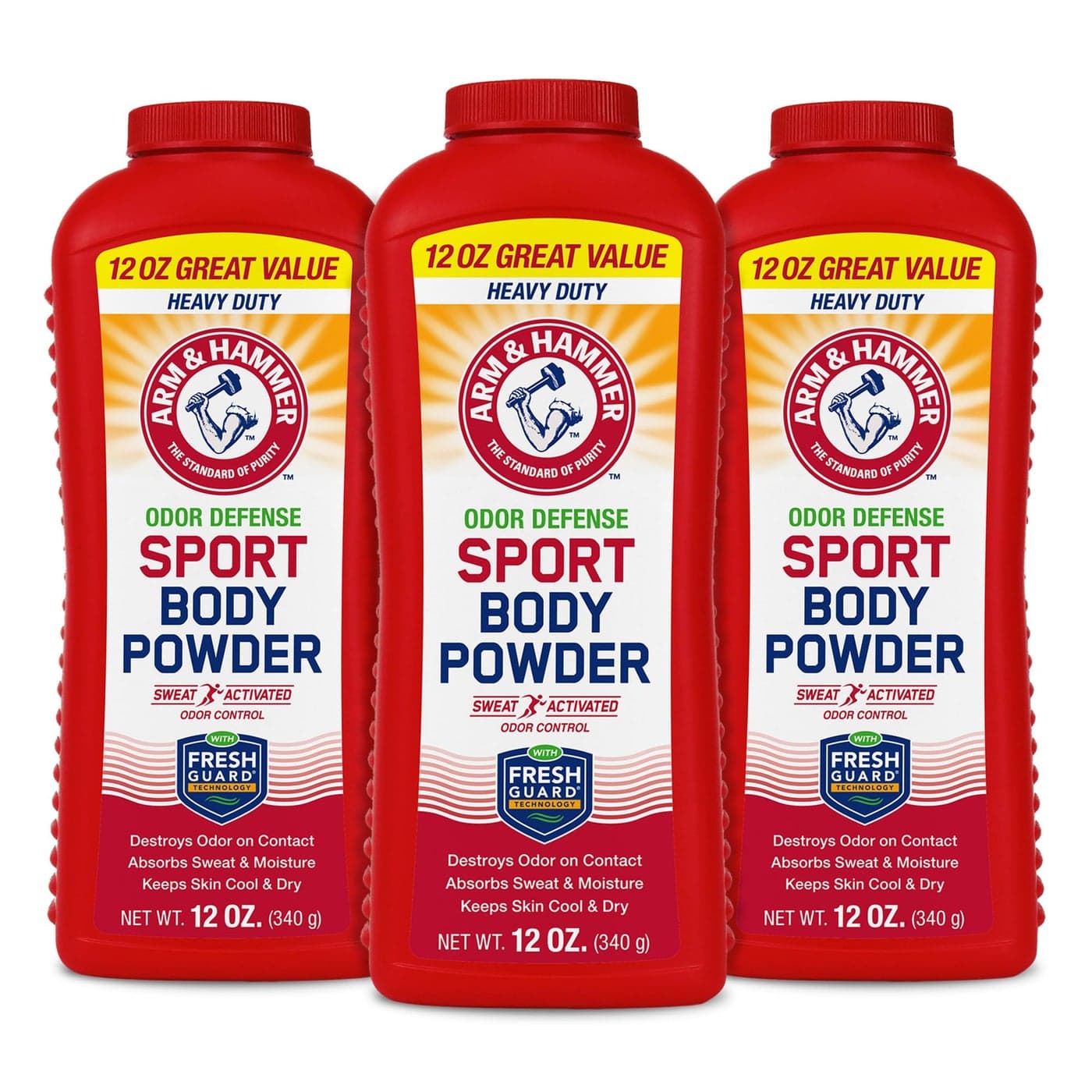 Arm Hammer Sport Body Powder Powder for Men and Women Fresh Feeling Talc Free Aluminum Free Odor Defense with Baking Soda 3 Pack