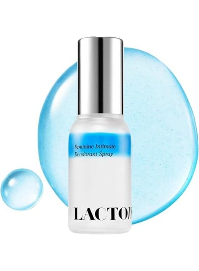 LACTOMEDI Feminine Intimate Deodorant Spray | pH Balancing Spray | Artificial Fragrance-Free | Clinically Formulated for Odor Neutralization | Gentle, and Convenient | 1.01 fl oz (Aqua Bloom)