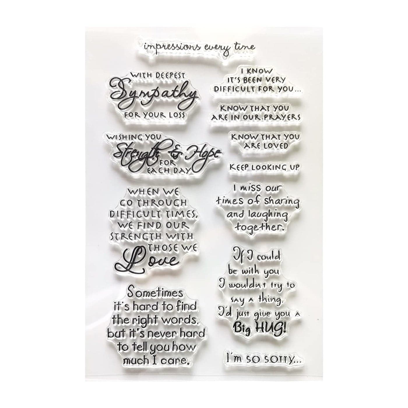 Words Letters Clear Stamps for Card Making Blessing Sympathy Comfort Missing Sentiment Rubber Stamp for DIY Scrapbooking Album Decoration Paper Craft
