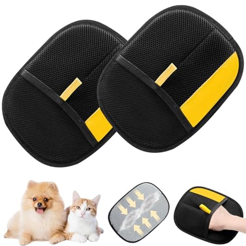 HONGYUNDA 2pcs Pet Hair Removal Glove for Cats Dogs 2025 New Upgrade Efficient Grooming Gloves for Pet Hair Cat Grooming Gloves for Hair Removal Reusable Pet Hair Remover Glove