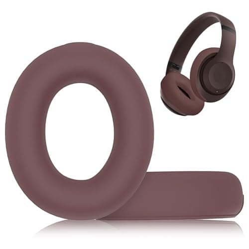 Adhiper Sweat Ear Covers for Beats Studio Pro Headphones Silicone Case Accessories Washable Sweat Proof Ear Pads Brown