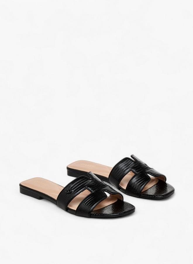 Women Animal Textured Slide Sandals