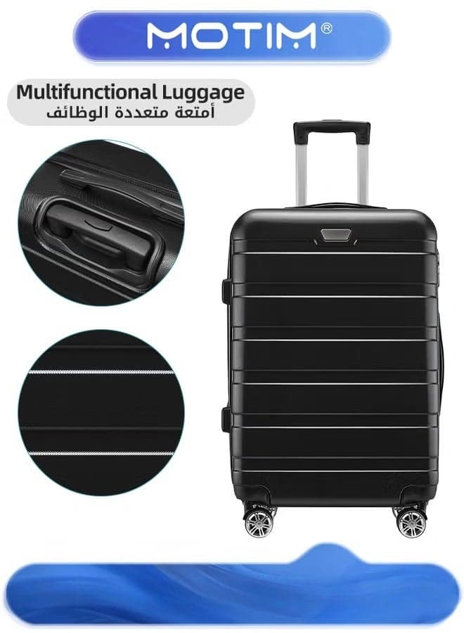 Expandable Suitcase Trolley Carry-on Hand Cabin Luggage Lightweight Hard Shell Travel luggage with TSA Lock and Durable 4 Spinner Wheels