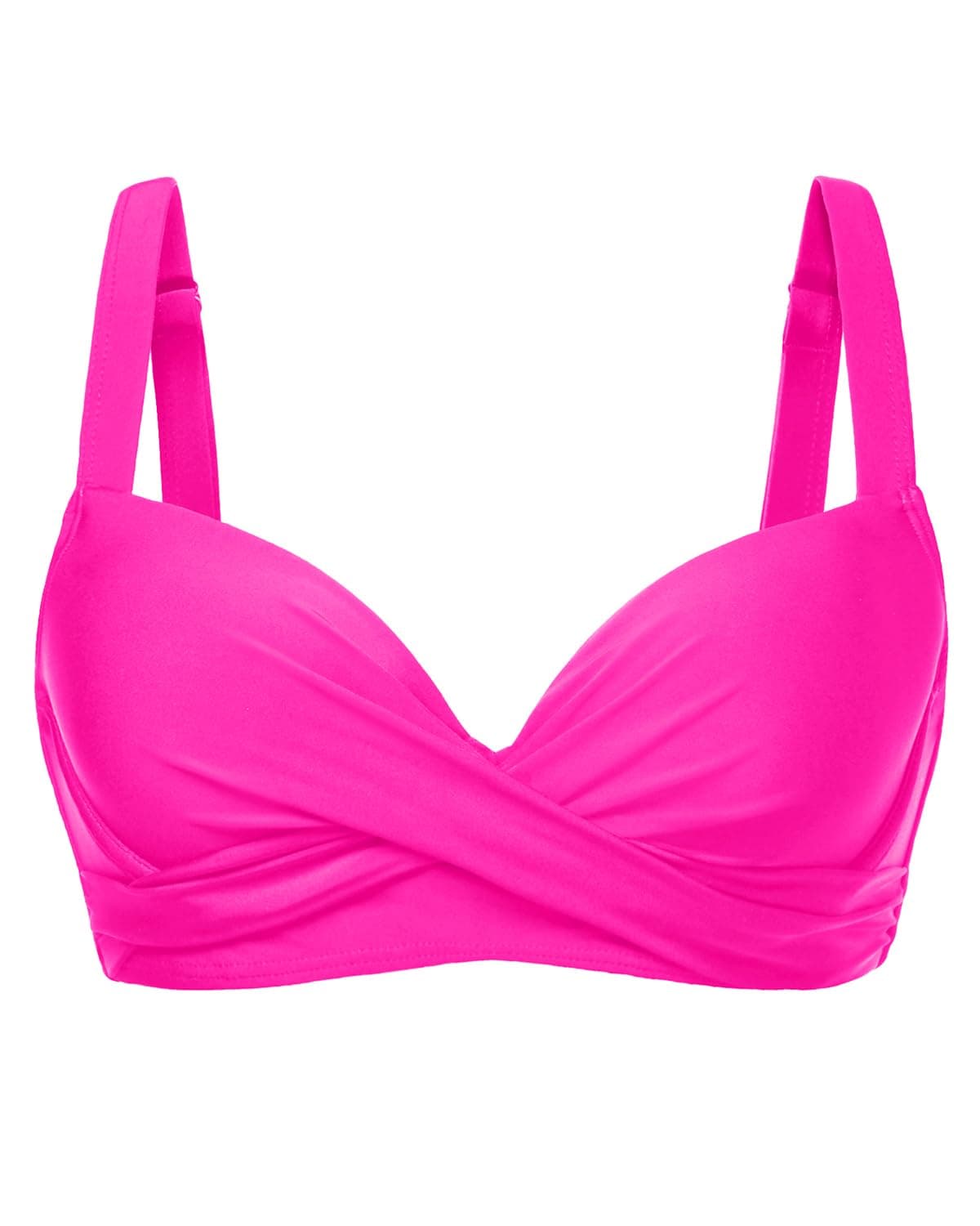 Pink Women Underwire Bikini Top Push Up Swim Top Only Bra Padded Swimsuit Tops 2025 Bathing Suit Tops M