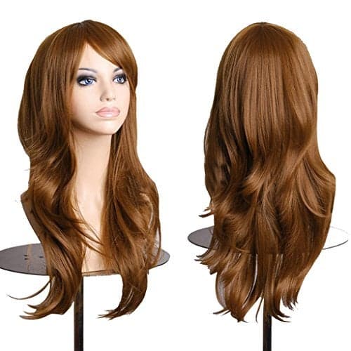 ANESHE Wigs 28" Long Wavy Hair Heat Resistant Cosplay Wig for Women (Light Brown)