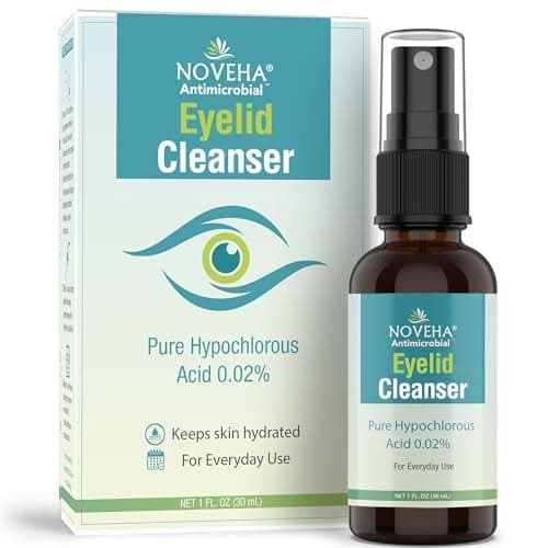 NOVEHA Eyelid Cleanser Stye Eye Treatment Eye Lid Cleaning Dry Relief Fast Acting Soothing Cleansing Formula Pure and Gentle Lash Hypochlorous Acid Eyelid Spray 1oz 1 Pack