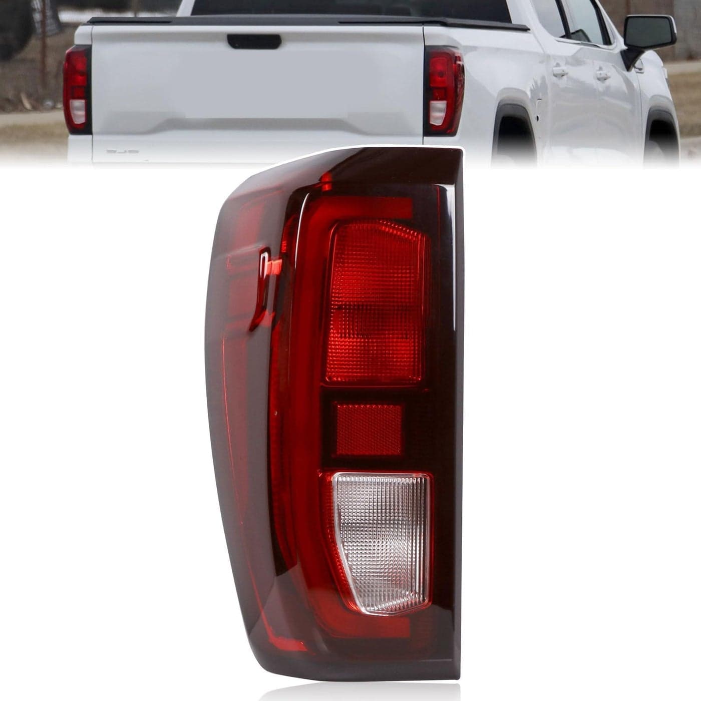 Lochnchn Tail Light Assembly Compatible With 20192024 GMC Sierra 1500 2500HD 3500HD Left Driver Side Taillight Rear Lamp Brake Light Replace 84565919 GM2800309 Halogen Type