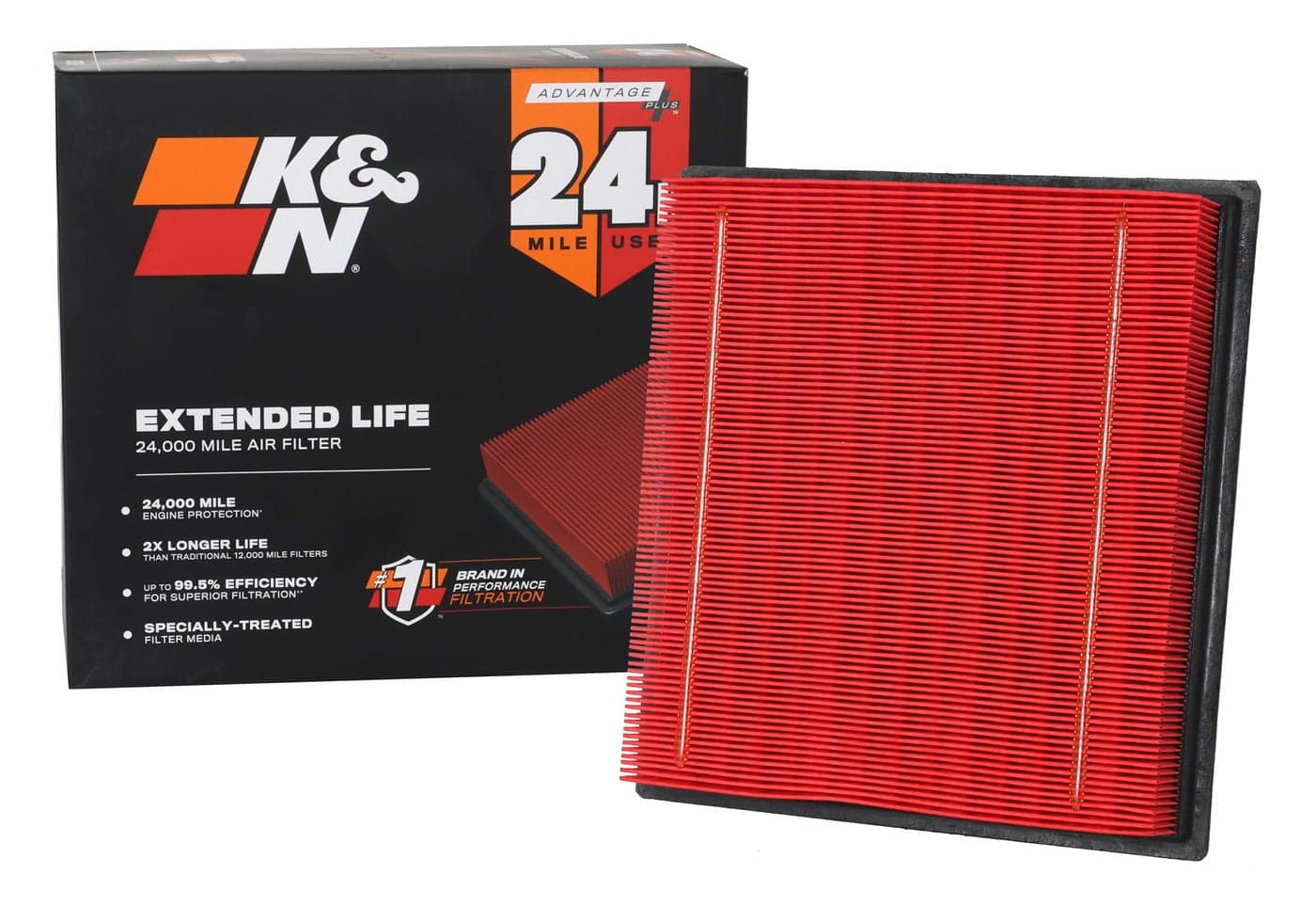 K&N Engine Air Filter: Extended Life 24,000 Mile Replacement Air Filter: Compatible with 2007-2021 Ford/Lincoln Truck and SUV (F150,F150 Raptor,Expedition, Navigator,F250,F350,F450,F550,F650),KNX-2385