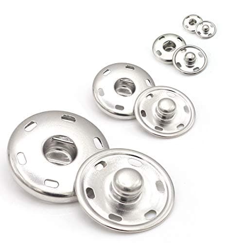 55 Sets Sewon Snap Buttons Metal Snap Fastener Durable Press Studs Buttons for Sewing Clothing 4 Sizes Silver