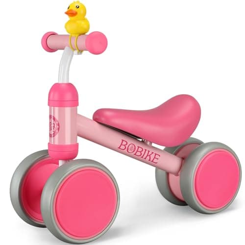 Bobike Baby Balance Bike Toys for 1236 Months Kids Toy Boy Girls Gifts Toddler Best First Birthday Gift Children Walker No Pedal Infant 4 Wheels Bicycle Rose Red