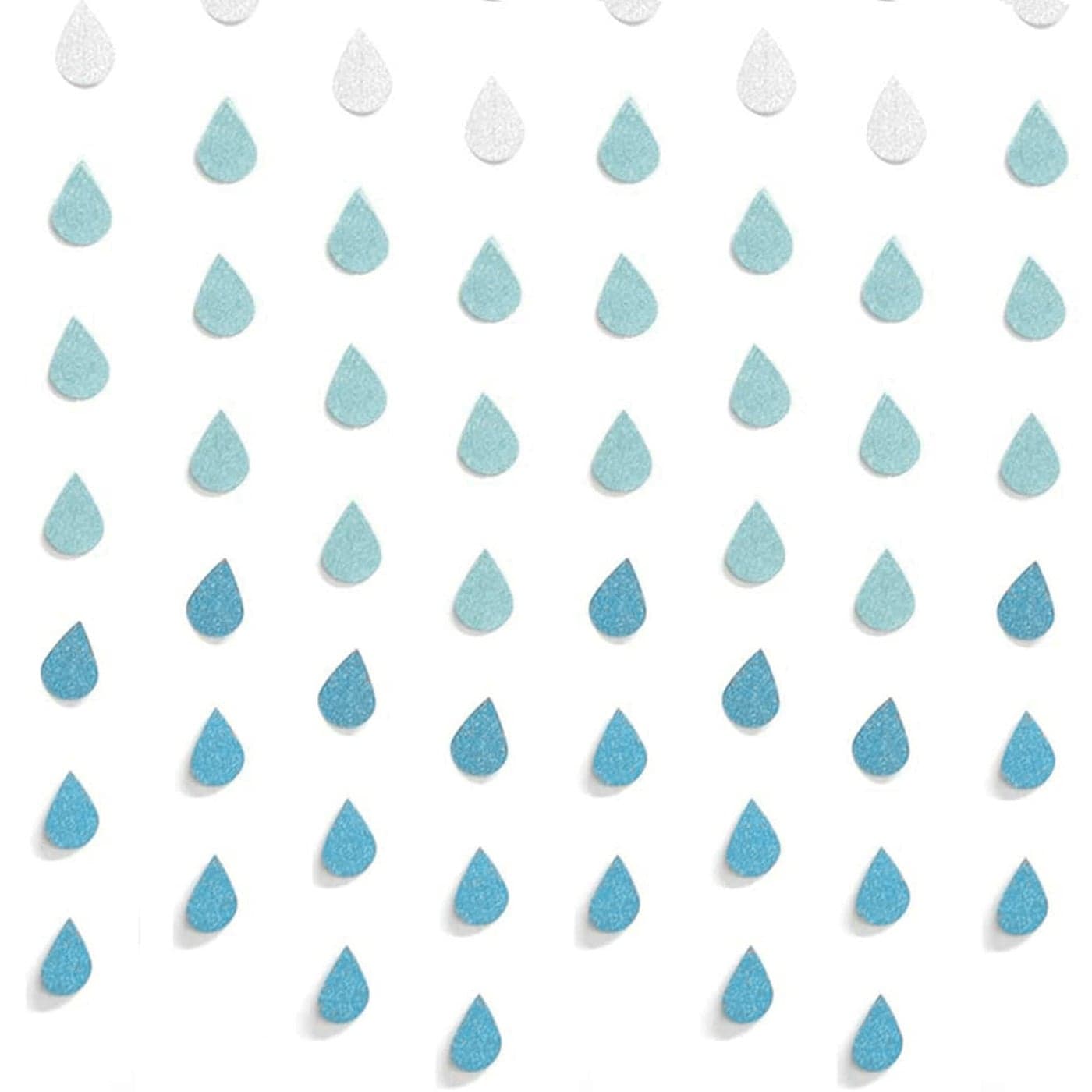 Yzurbu 12 Strings Raindrop Garland Paper Hanging Rain Drops Decor Pieces for Baby Shower Cloud Party and Centerpieces Decoration