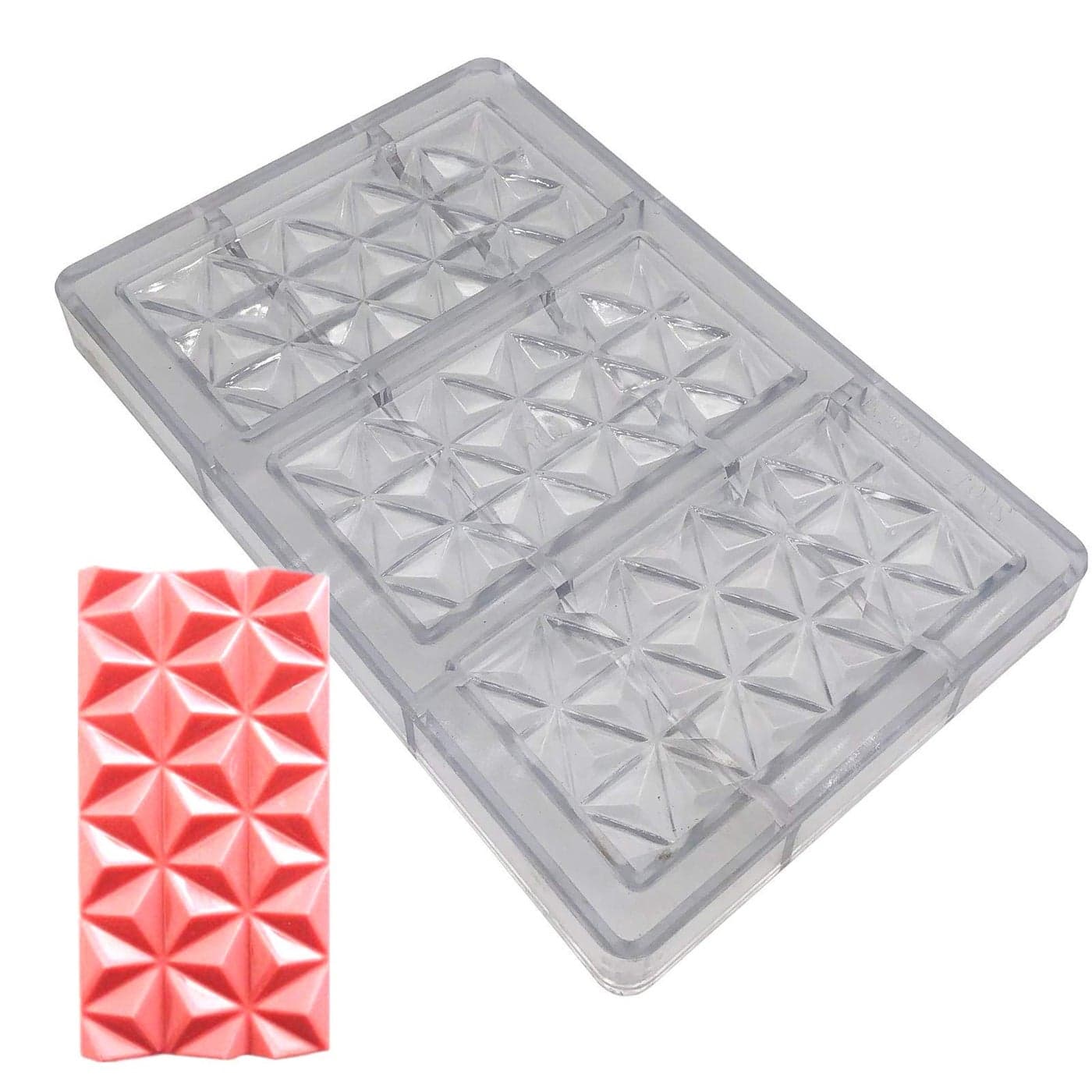 Goldbaking Polycarbonate Pyramidal Bar Chcoolate Mold Large Polycarbonate Candy Mould
