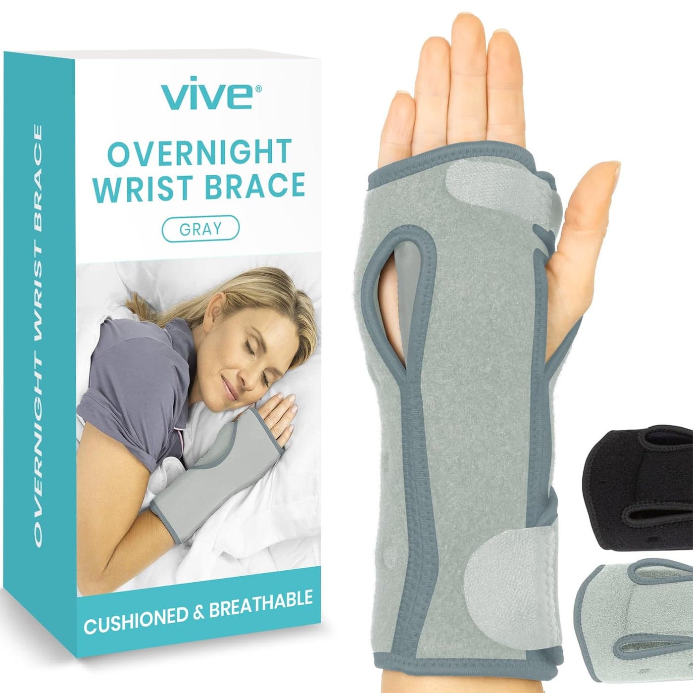Night Wrist Splint Brace Left Right Hand Sleep Support Wrap Breathable Lightweight Cushion Compression Arm Stabilizer for Carpal Tunnel Men Women Kids Tendonitis Sports Pain