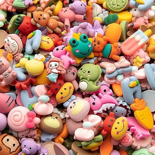 Slime Charms Cartoon Animal And Fruit Cute Set - Mixed Lot Assorted Fruit Resin Flatback Cute Sets For Diy Crafts Making,Decorations,Scrapbooking,Embellishments,Hair Clip 25pcs