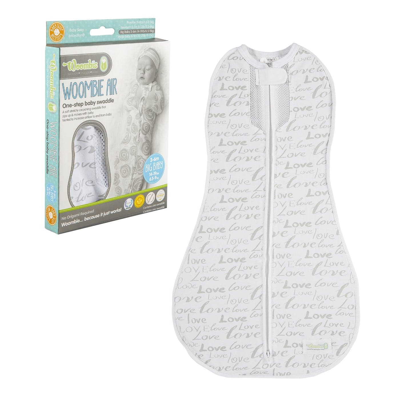 Woombie Air BB Love Blanket GrayWhite 1419 Pound
