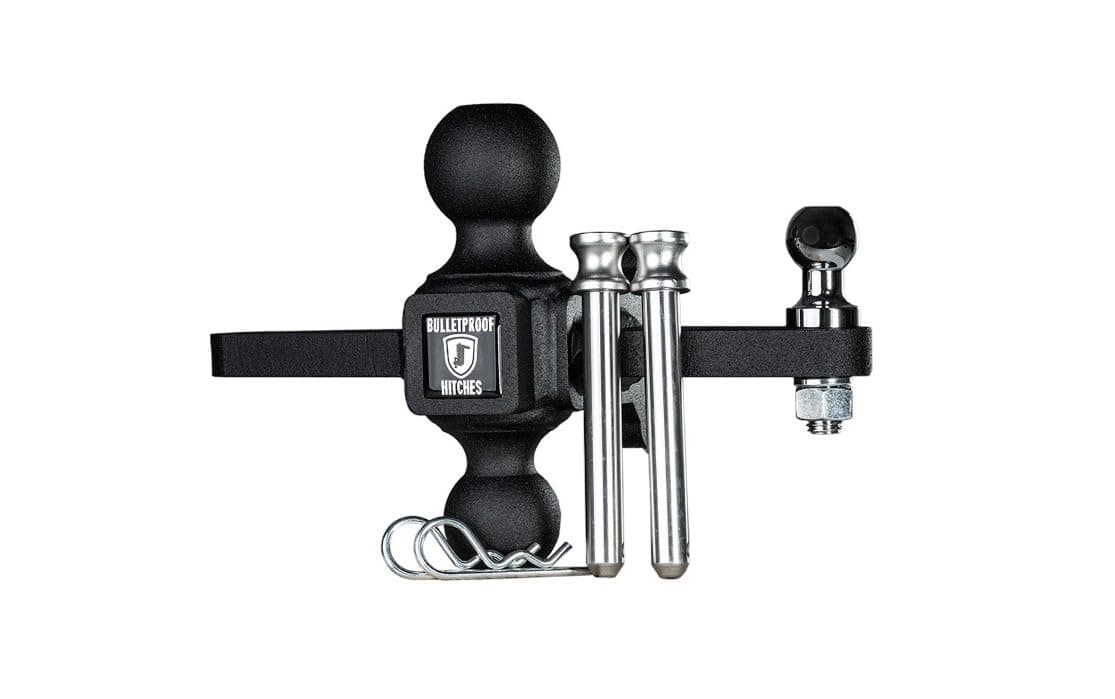 BulletProof Hitches Medium Duty Sway Control Ball Mount with 2 and 2516 Combination Ball Rated to 14000 lbs for Trailer Sway Control Solid Steel Black Powder Coat Corrosion Resistant