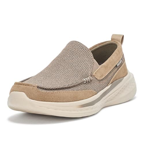 Skechers USA Men's Men's Slade-Munson Moccasin, Light Brown, 7