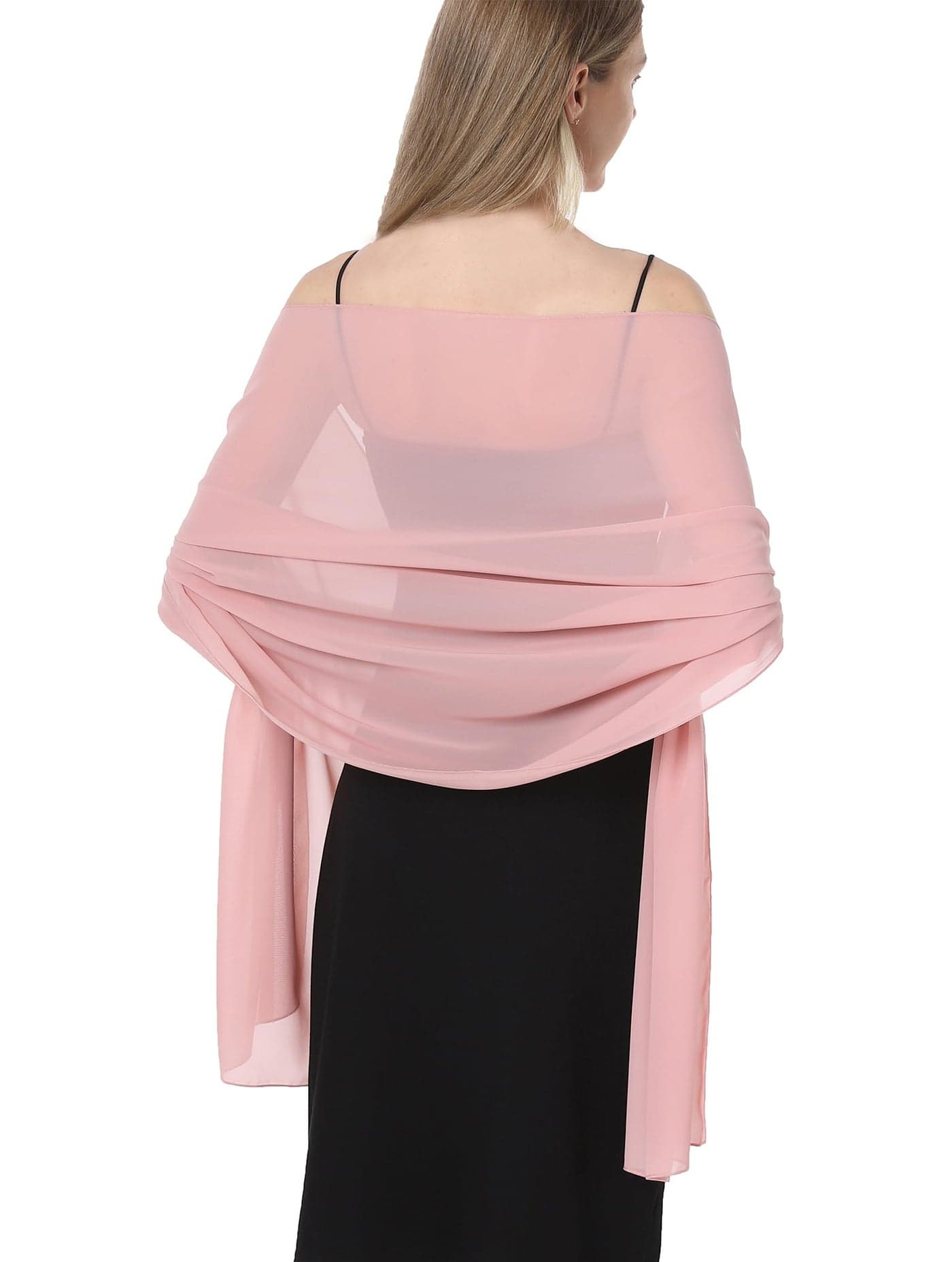 Hotshawl Chiffon Shawls and Wraps for Evening Dresses Women Elegant Soft Scarf Bridal Scarve Wedding Stole (Blush, One Size)
