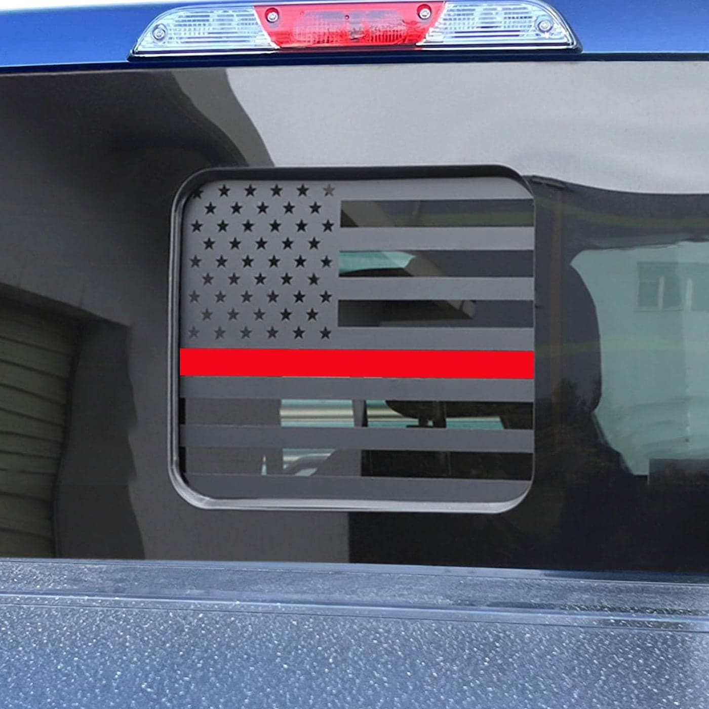 Zxiaochun Rear Middle Window American Flag Decal for Ford F150 F250 F350 20152022 2023 2024 2025 Back Center Sliding Window Glass USA Flag Vinyl Sticker Thin Red Line