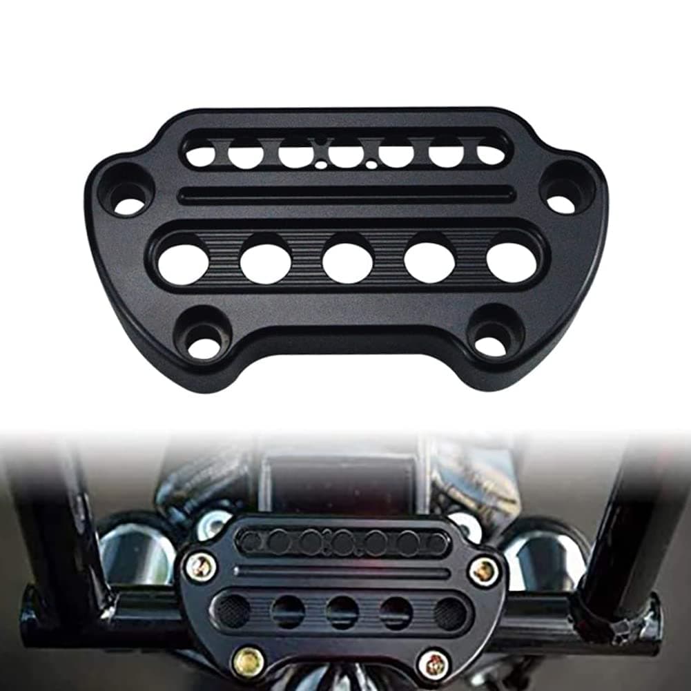 WOWTK Motorcycle Indicator Light Handlebar Top Riser Clamps Aluminum Fits for Harley Sportster XL 883 Dyna Fat Bob 19952020 Low Rider FXDBlack