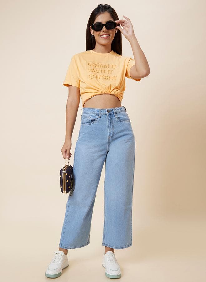 Mid-Rise Boyfriend Fit Faded Jeans