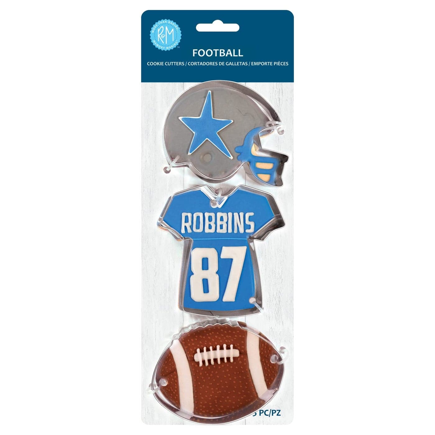 RM International 5223 Football Helmet Jersey and Ball Cookie Cutters 3Piece Set