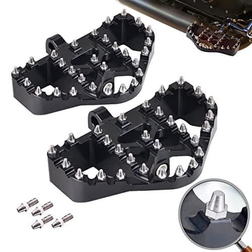 Sresk MX 360°Roating Chopper Bobber Style Offroad Mini Floorboard Footrest Boards Foot Pegs CNC Cut Front & Rear Foot Pegs Suit For H-D Harley Touring Road King Sportster 883 Dyna Softail (Black)