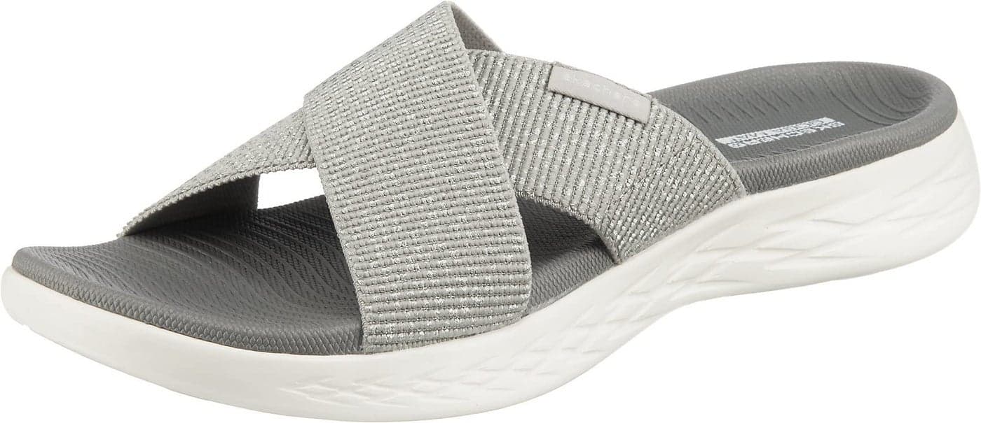 Skechers womens On-the-go 600 - 16259 Slide Sandal, Silver, 6 US