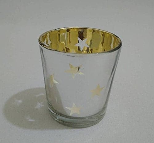 Pure Source India Glass Votive or Tea Light Candle Holder Size is 2.5 Inch .and 4 Pcs Tea Candle