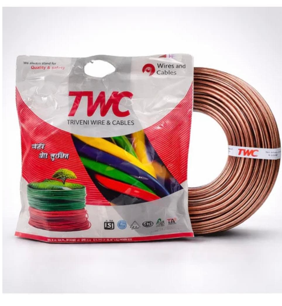 TWC 16-Gauge/AWG Speaker Wire, 15 Meter (49 Feet) Oxygen-Free Copper, Two Conductors, Audio Speaker Cable for Car, Stereo, Subwoofer, Home Theatre, Hi-Fi Surround Sound (Copper, Transparent)