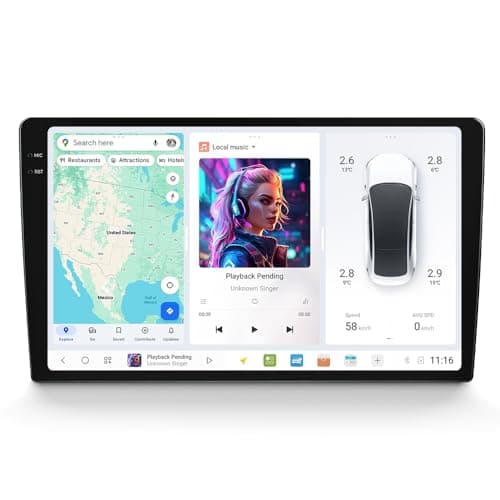 MekedeTech Mekede DUDUAUTO DUDU7 2K 2000X1200 10.36 inch IPS Touch Screen Car Radio Stereo Intelligent Navigation Head Unit,12G RAM 512G ROM