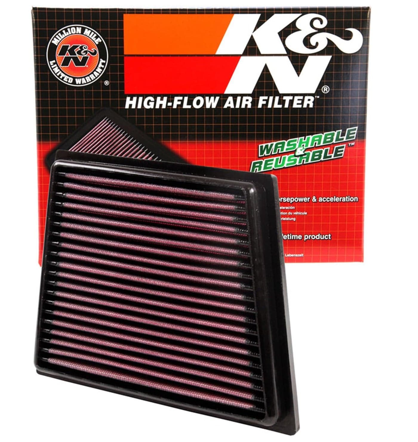 KN HighFlow Original Lifetime Engine Air Filter Increase Power Premium Washable Compatible with 20082020 FordMazda BMax ecosport Fiesta Figo Transit Mazda 2 332955